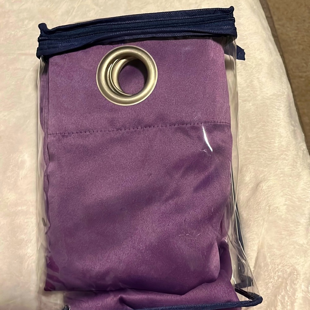 Purple satin curtain